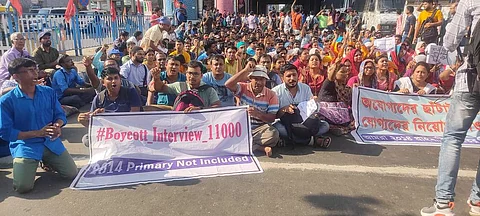 TET 2014 qualifiers stage protest in Kolkata' last year | (Pic: Achinta Dhara)