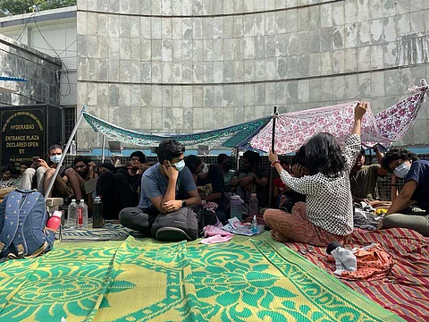 A picture from the strike shared by EFLU students