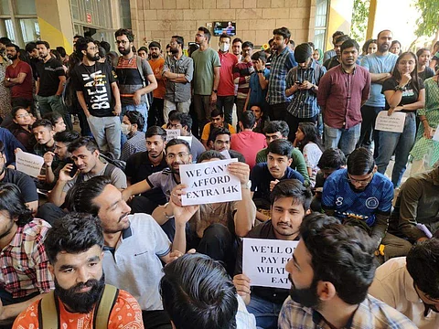 Students seen protesting at IIT Delhi | (Pic: Sourced)