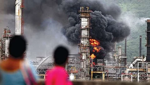 Alt="fire oil and gas sector"
