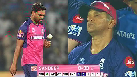 DC VS RR IPL 2025: While bowling in the DC VS RR match, Rajasthan's Sandeep Sharma bowled a whopping 11 balls in an over