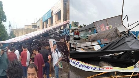 Pune Rain Havoc: Major Tragedy Averted as Hoarding Collapses Near Wagholi