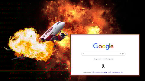 Google pays tribute to Air India plane crash victims with symbolic black ribbon