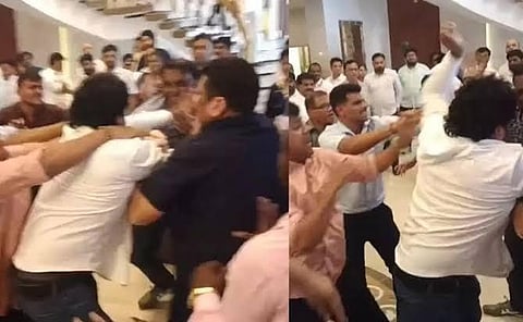 Escalating Tensions: Awhad and Padalkar Supporters Clash at Legislative Building