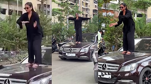Girl Dances on Moving Car for Reels; Police Detain Her Along with the Driver