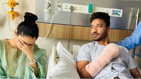 Ankita Lokhande's husband Vicky Jain in accident; glass pieces embedded in hand, a total of 45 stitches
