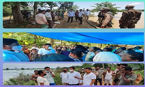 Karbi Anglong Autonomous Council (KAAC) CEM Tuliram Ronghang visits flood-affected areas