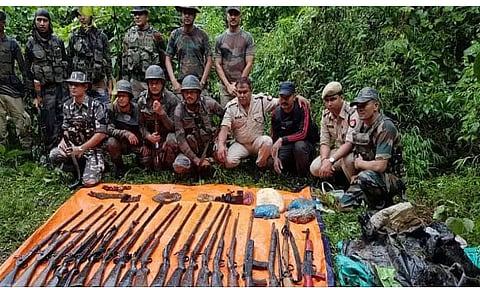 Arms and Ammunition cache recovered in Chirang Reserve Forest