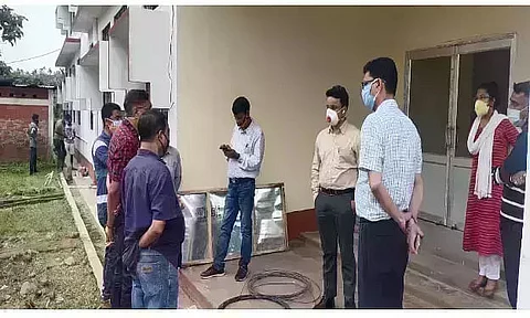 Hailakandi Deputy Commissioner Megh Nidhi Dahal reviews flood-protection work