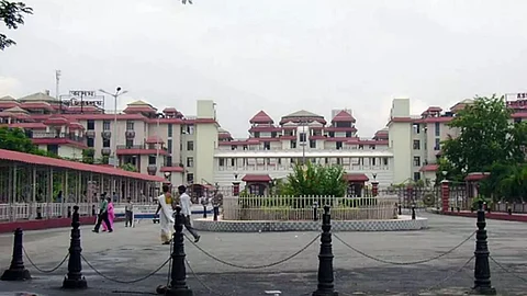 Skeleton staff in Janata Bhawan during the total lockdown in Guwahati