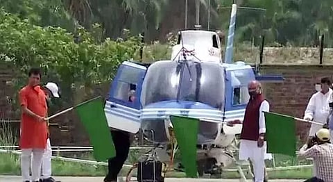 Minister Narendra Singh Tomar flags off chopper for locust control ops