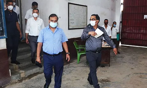 File Image: Sarma during a visit to the Guwahati Central Jail, a COVID-19 hotspot