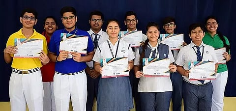 Meritorious students felicitated in Jnan Bharati School in Biswanath