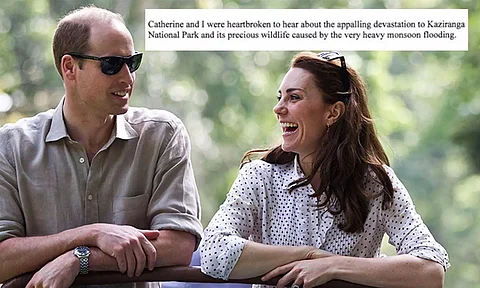 Royal couple William & Kate express dismay over floods in Kaziranga National Park
