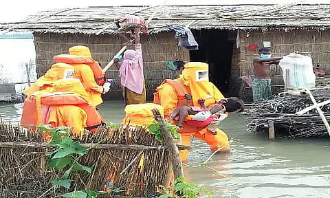 1st Battalion NDRF rescues flood-affected people in Dhubri