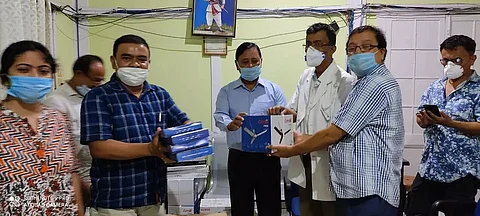 Golaghat Excise officials donate ceiling fans to Swahid Kushal Konwar Civil Hospital