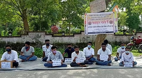 BTR Goriya-Moriya Deshi Students' Union stages dharna in Kalaigaon