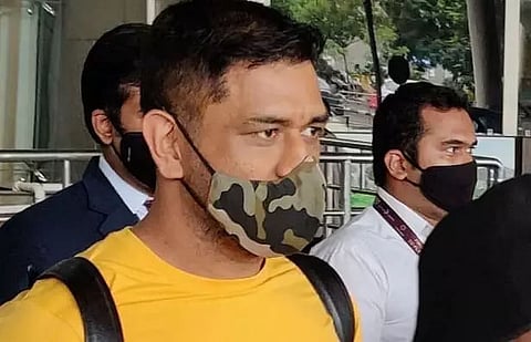 Former India skipper Mahendra Singh Dhoni arrives in Chennai