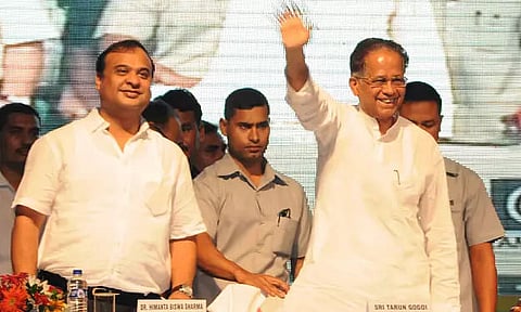 File Image: Himanta Biswa Sarma (L); Tarun Gogoi (R)
