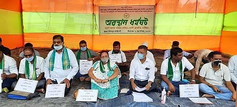 Indigenous Muslims stage protest at Dispur Last Gate in Guwahati