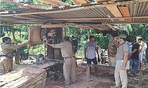 Illegal sawmill along with 8 logs of valuable wood seized in Jamugurihat