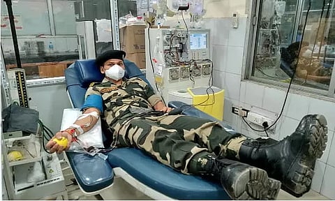 BSF jawans donate plasma at Guwahati Medical College and Hospital