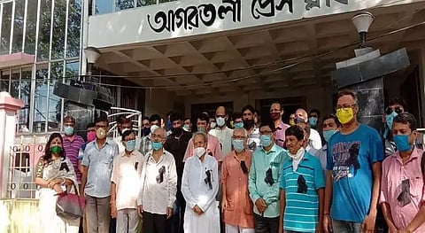 Tripura journos protest against attack on media