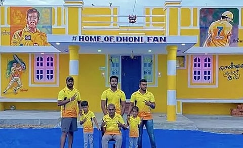 Indian Premier League: M.S.Dhoni fan paints his home yellow