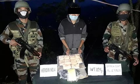 119 gms of heroin seized by Assam Rifles