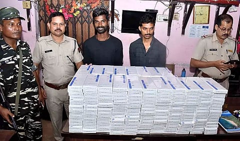 Foreign cigarettes seized by GRP  at the Guwahati Railway Station