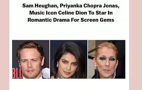 Priyanka Chopra in Hollywood rom-com with Celine Dion, Sam Heughan