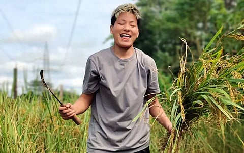 India football forward Anju enjoys working in agriculture field