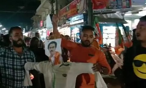 Arnab arrest fallout: Protest against Maharashtra Government in Lumding, Assam