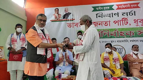 BJP Kishan Morcha wing felicitates farmers in Dhubri district