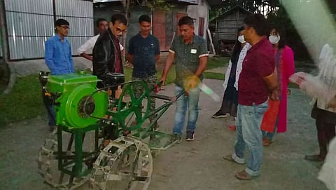 Dhakuakhana youth Mrinal Sarmah comes up with low-cost power tiller