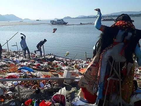 Kali Puja celebrations leave garbage heap at Lachit Ghat in Guwahati