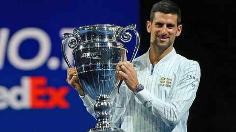 Novak Djokovic honoured with Year-End No 1 trophy