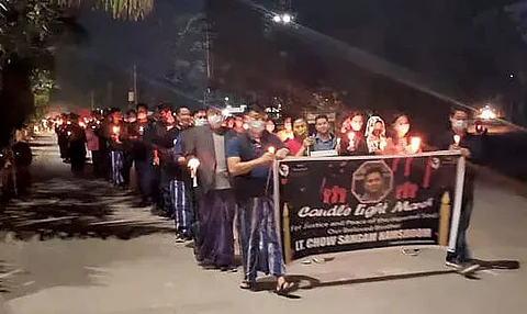 Students joined 'Candlelight March', demand justice for late Sangam Namshoom