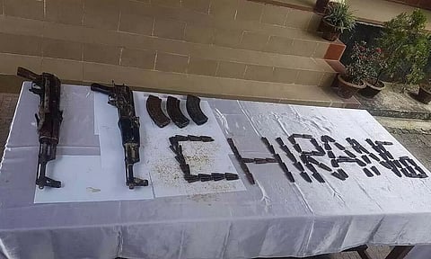 Arms and ammunition recovered by Chirang district police