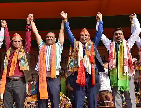 Former MP Biswajit Daimary and Tamulpur MLA Emmanuel Mosahary join BJP