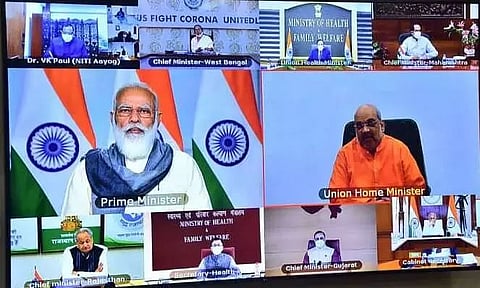 PM Modi holds video conference meet on Covid-19 with Assam CM Sonowal and other CMs