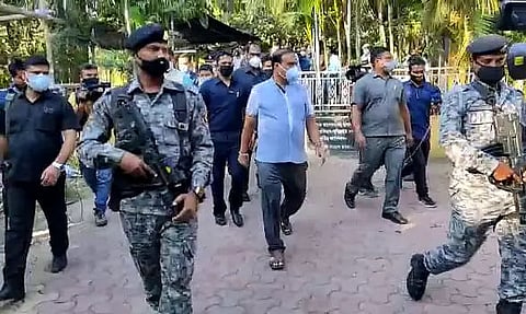 Assam Finance Minister Himanta Biswa Sarma takes stock of preparation at Navagraha crematorium