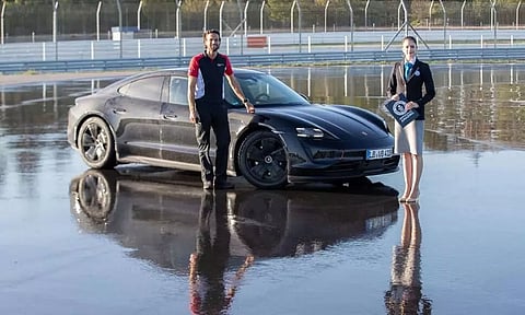Porsche Taycan EV sets Guinness World Record for longest drift with an electric vehicle