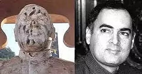 Rajiv Gandhi statue defaced in Varanasi