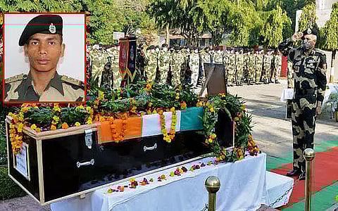 BSF pays tribute to officer from Manipur killed in ceasefire violation at LoC