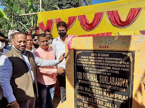 Minister Parimal Suklabaidya inaugurates new Paloi-Derby-Borjalenga Road in Cachar