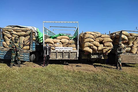 Assam Rifles recovers 18,400 kg areca nuts in Mizoram