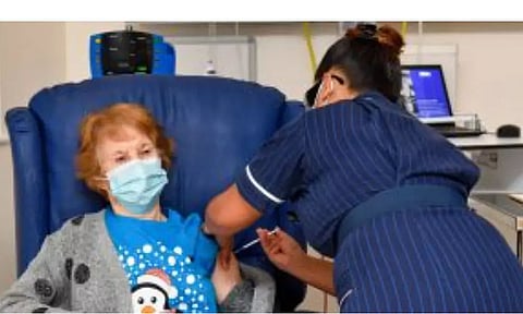 90-year-old Margaret Keenan, first in the world to receive Pfizer vaccine shot outside a clinical trial