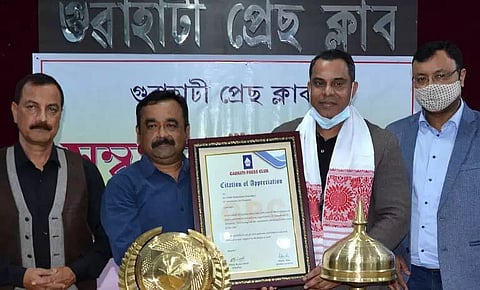 Guwahati Press Club felicitated social activist Habib Choudhury
