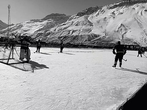 Playing ice hockey with towering dreams in Himalayas